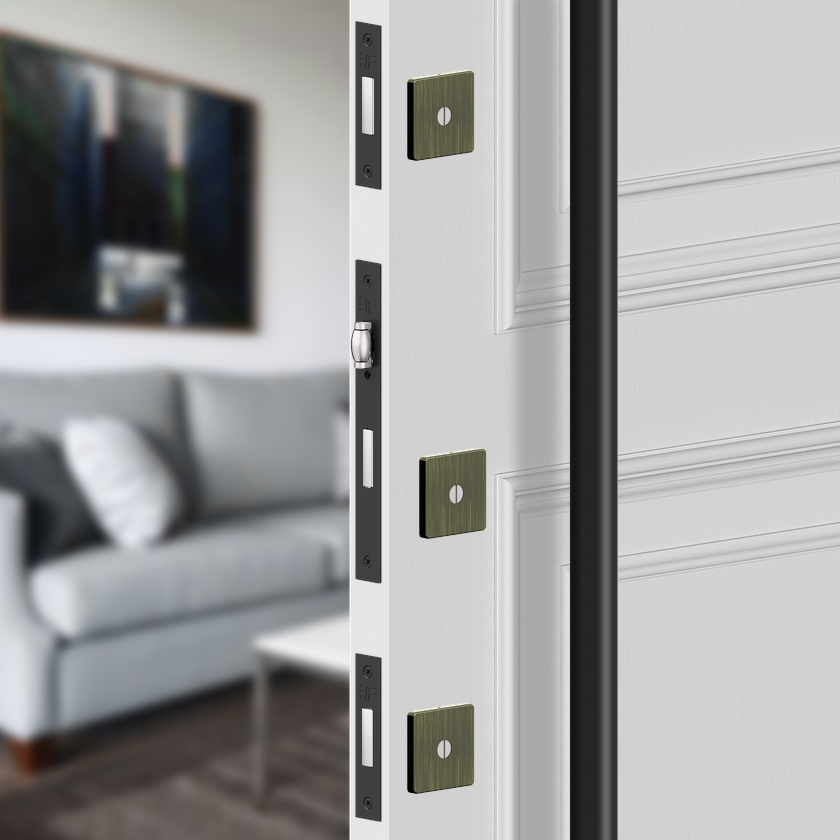 Produtos 3F - Roseta Quadrada Inox - FechadurasPortas de